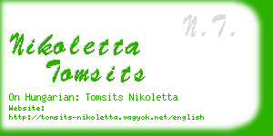 nikoletta tomsits business card